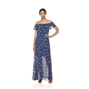 Betsy Johnson nwt Vintage Off The Shoulder Floral Maxi Dress